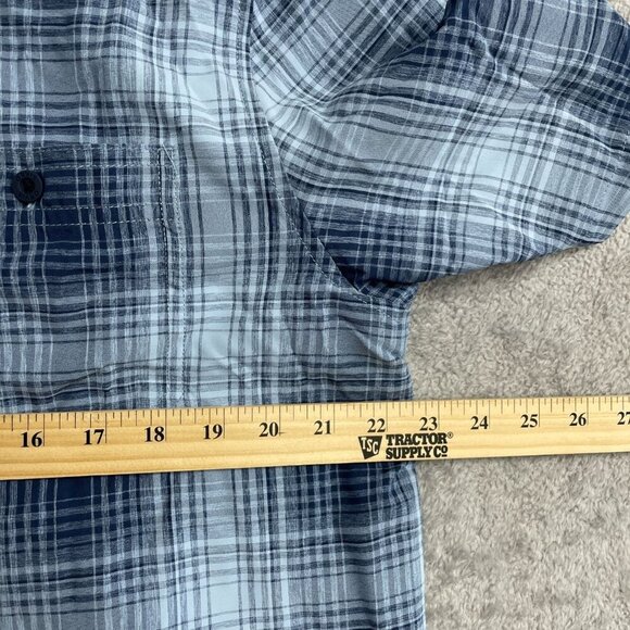 NEW Orvis Men's Size L Plaid Short Sleeve Button Up Shirt Blue Outdoor UPF 30 - Picture 5 of 11